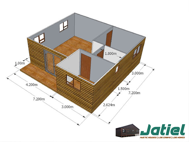2 Bedroom Log Home Model