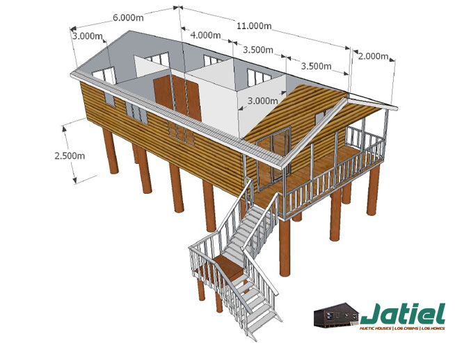 3 Bedroom Log Home Model